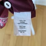 Madewell Burgundy White Silk Lassi Floral Indian Block Print Long Sleeve Dress 4 Photo 7