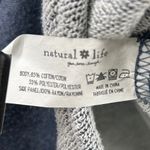 Natural Life Blue Aztec Trim Sweatshirt Womens S/M CrewNeck Long Sleeve Raw Edge Photo 4