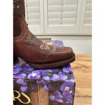 Wildflowers Bluebonnet Cedro Embroidered Cowboy Boots Brown Leather Size 7 NIB Photo 14