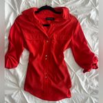 Ivanka Trump  Vibrant Red Button-Down Shirt Photo 0