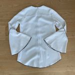 Derek Lam Collective Split Hem Pipe Edge Bell sleeve Blouse in White & Black Photo 3