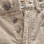 ZARA {2} Cream Tan Frayed Distressed Denim Shorts Photo 5