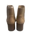 ZBY Women’s Tan Beige Ankle Boots Side Gore Size 7 Block Heels See Description Photo 1