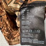 H&M Richard Allen x Paisley Long Sleeve Button Up Blouse Women's 12 Black/Brown Photo 4