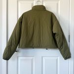 BLANK NYC Cropped Nylon Puffer Coat in Olive Army Green Apres Ski Style NWT Photo 1
