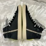 P448  Taylor Mid Top Sneaker Black Gum Yellow Leather Size 8/38 Zip Streetwear Photo 7