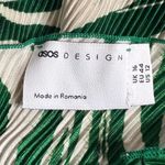 ASOS NEW Plissé Green Zebra One Shoulder Stretchy Accordion Maxi Dress Size 12 Photo 5
