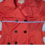 MICHAEL Michael Kors Double Breasted Rain Trench Coat Coral Orange Size XS Photo 6