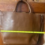 Build Your Zip Top Brown Leather Tote Bag Photo 5