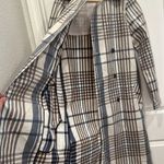 Something Navy  plaid trench coat Photo 7