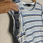 Veronica Beard  Blue Stripe Marine Muscle Tank Top Pima Cotton Casual Small Photo 4
