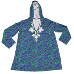 Lilly Pulitzer  Noelle Hooded Elephant Print Long Sleeve Tunic Pullover Top Large Photo 3