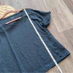 J.Crew J.‎ Crew 100% linen tee navy blue roll cuff sleeve Photo 3