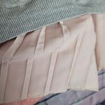 Skies Are Blue  GRAY KNIT SWEATER WITH BABY PINK PLEATED TRIM M Photo 7