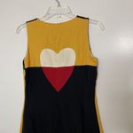 Moschino Vintage 1992 Couture Heart shape color block yellow black shift dress Photo 7