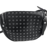 Burberry  Black Eyelet Leather Metal Studded Zip Adjustable Crossbody Handbag OS Photo 3