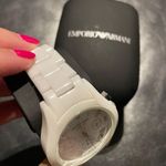 Emporio Armani NWOT Ceramic Vintage Chronograph White Dial Watch AR1403 MRP $545 Designer Luxury Photo 6