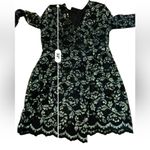 NBD Revolve  Laney Wrap‎ Dress Women’s Size Small Black Silver Mesh Lace Floral Photo 11