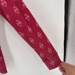 Eddie Bauer  Women's Printed Waffle Knit Long Sleeve Henley Top Red Large‎ Ikat Photo 7