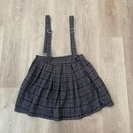 Hot Topic Grey and black plaid skirt with suspenders size small vintage Photo 1