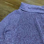 Loft Sweater Womens Large Red Marled Turtleneck Cotton Knit Long Sleeve Pullover Photo 2