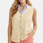 Neiman Marcus  Vintage 80s Silk Cream Lined‎ Preppy Vest Photo 0