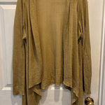 Bryn Walker Cardigan Jacket Womens Large Linen Gold Open Lagenlook Boho Beach Photo 0