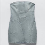 ZARA NWOT STRAPLESS TRF DENIM DRESS sz L Photo 3