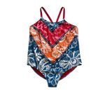 Farm Rio Adidas x Red Blue Floral One-Piece Swimsuit Plus Size 4X NWT Athletic Photo 1