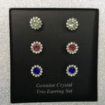 Boutique Genuine Crystal Trio Earring Set Photo 0