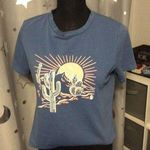 Romwe Western Tee Print Blue Short sleeve Small Photo 0