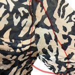 Fleur du Mal Black Tiger print Silk chiffon Wrap Blouse Animal Print HEAVY FLAW Brown Size XS Photo 11