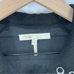 Maje  Black Lace Silver Grommet Details Snap Front Collared Romper Size XS Photo 2