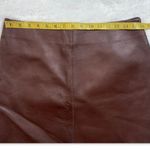 Diane Von Furstenberg Leather Miniskirt Size M Chestnut/Black $468.00 Pre-loved Photo 6
