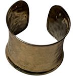 Gold Hammered Rustic Style Fashion Statement Cuff Bracelet Photo 2