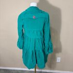 Judith March Whimsical vibrant green  coat Measure Like Small Satin lined Boho Photo 6