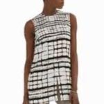 MM.LaFleur  black, white & brown sleeveless tunic. Medium. Photo 1