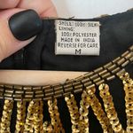 Laurence Kazar VINTAGE 80s 90s  100% silk gold black sequin‎ dress Photo 3