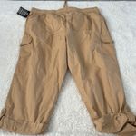 Woman Within NWT Women's Sz 22W Plus Sz Khaki Tan Embroidered Floral Pants Photo 2