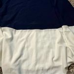 Stylish Navy and Cream Midi Dress (R1) Blue Size L Photo 1