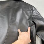 ZARA  Womens Black Faux Leather Blazer Jacket S Single Button Front Outerwear Photo 6