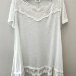 Umgee | White Lace Trim Tunic Top Romantic Boho Style | Size Medium Photo 0