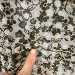 MISA Los Angeles  Blouse Size Small‎ Green Floral Sheer Ruffle Sleeve Button Top Photo 9