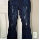 Celebrity Ace Ribbed Y2K Denim Jeans Bell Bottom Flare Blue Size 32 Photo 4