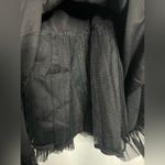 BCBGMAXAZRIA  Black Strapless Scallop Tulle Trim Tiered Dress 8 Petite Photo 7