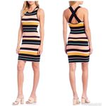 Ella Moss  Striped Bodycon Tank Dress Ribbed Sleeveless  Black Pink Medium‎ New Photo 7