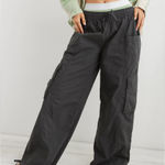 Aerie  High Waisted Go For It Baggy Cargo Pants Smoked Grey XS Photo 0