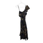 Farm Rio  Golden Foliage Black One Shoulder Maxi Dress NWT Sz. XS Photo 8