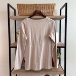 Athleta  Oatmeal Heather Jersey Knit V-neck Top, M Photo 3