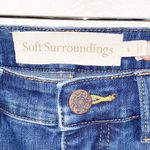 Soft Surroundings  Dark Wash Raw Hem Straight Jeans Photo 4